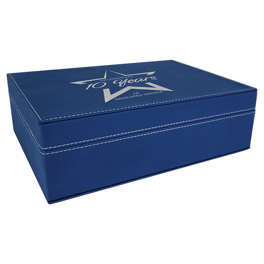 Blue/Silver Leatherette Premium Gift Box