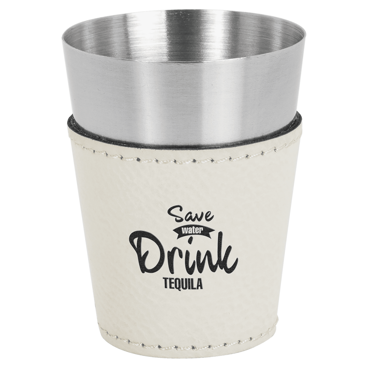 Shot Glass 2 oz. Leatherette & Stainless Steel