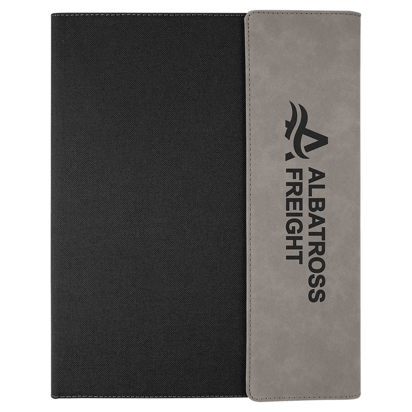 Gray Leatherette/Black Canvas Portfolio with Notepad