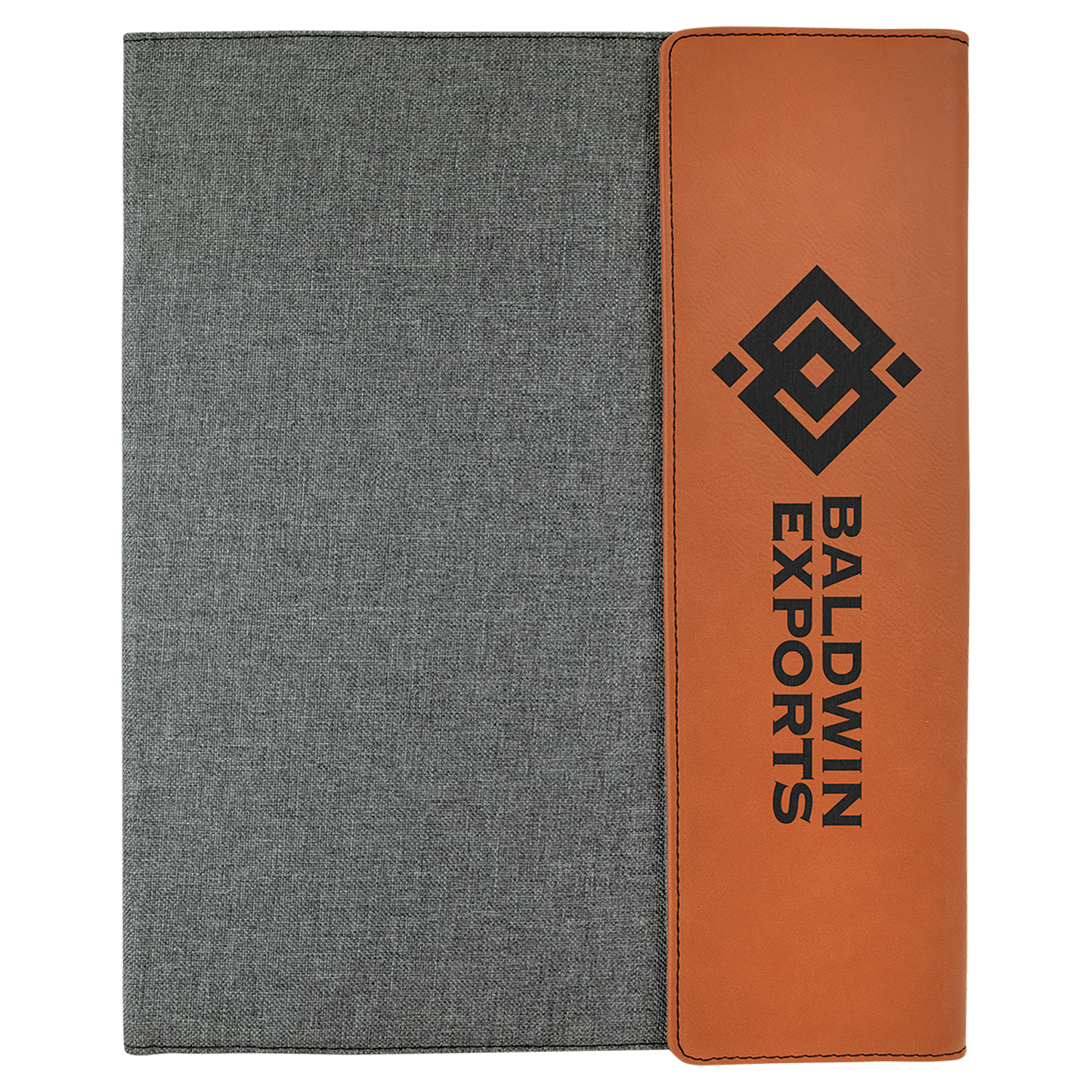 Rawhide Leatherette/Gray Canvas Portfolio with Notepad