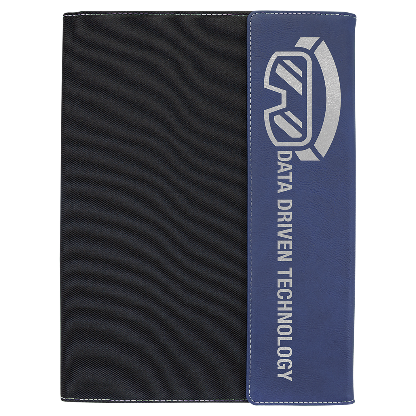Blue/Silver Leatherette/Black Canvas Portfolio with Notepad