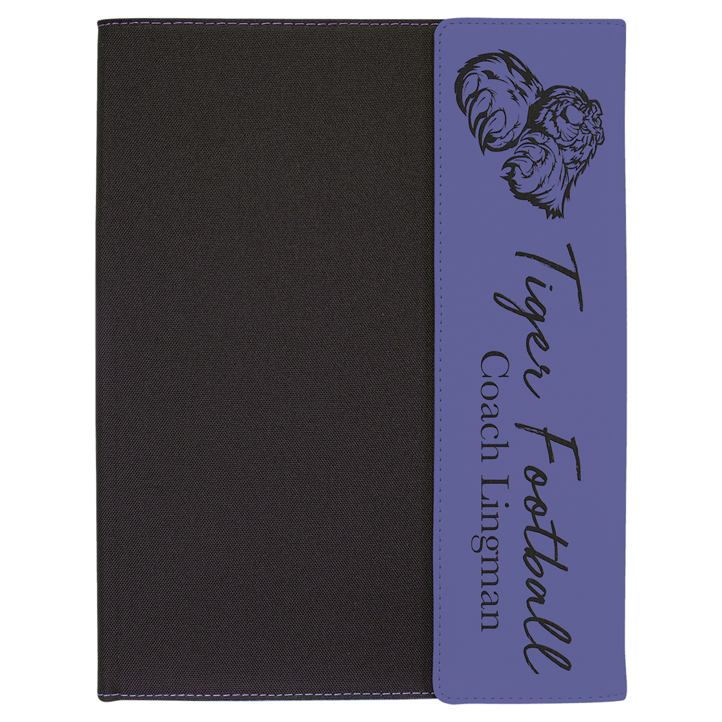 Purple Leatherette/Black Canvas Portfolio with Notepad