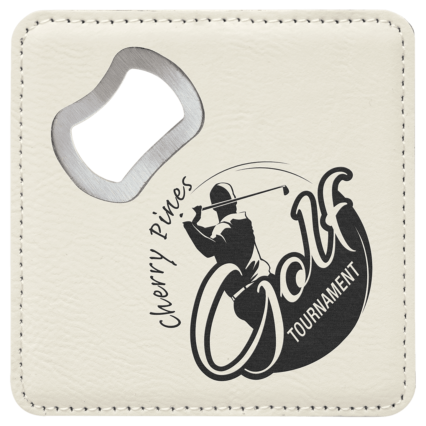 Leatherette Bottle Opener Coaster 4"