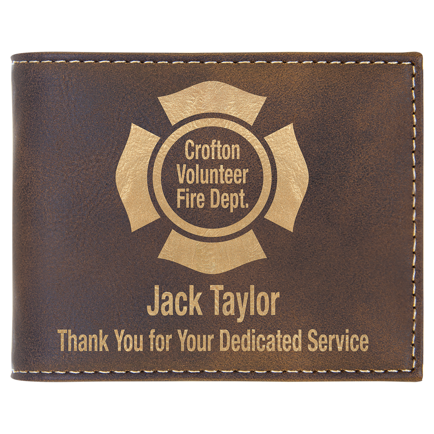 Leatherette Bi-Fold Wallet with Flip ID Display