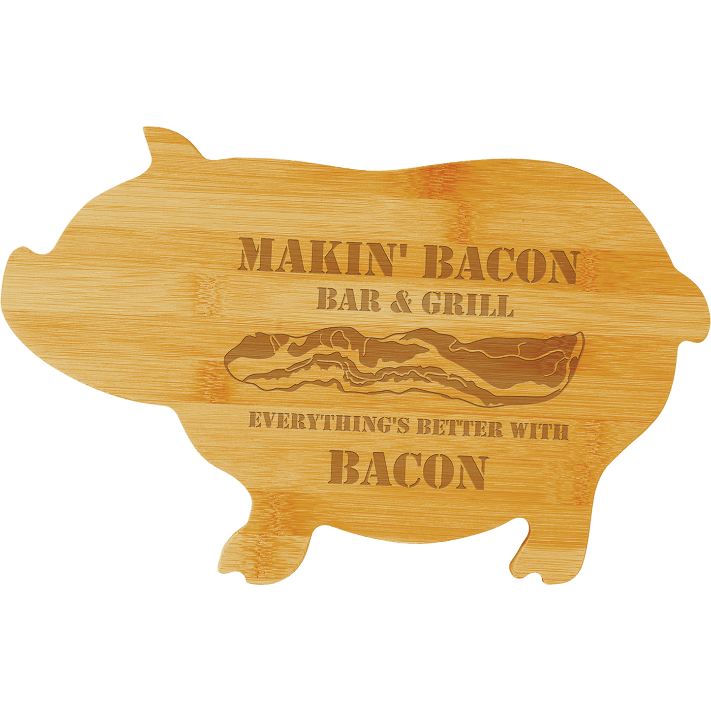 13.75" x 8.75" Bamboo Pig Shaped Cutting Board