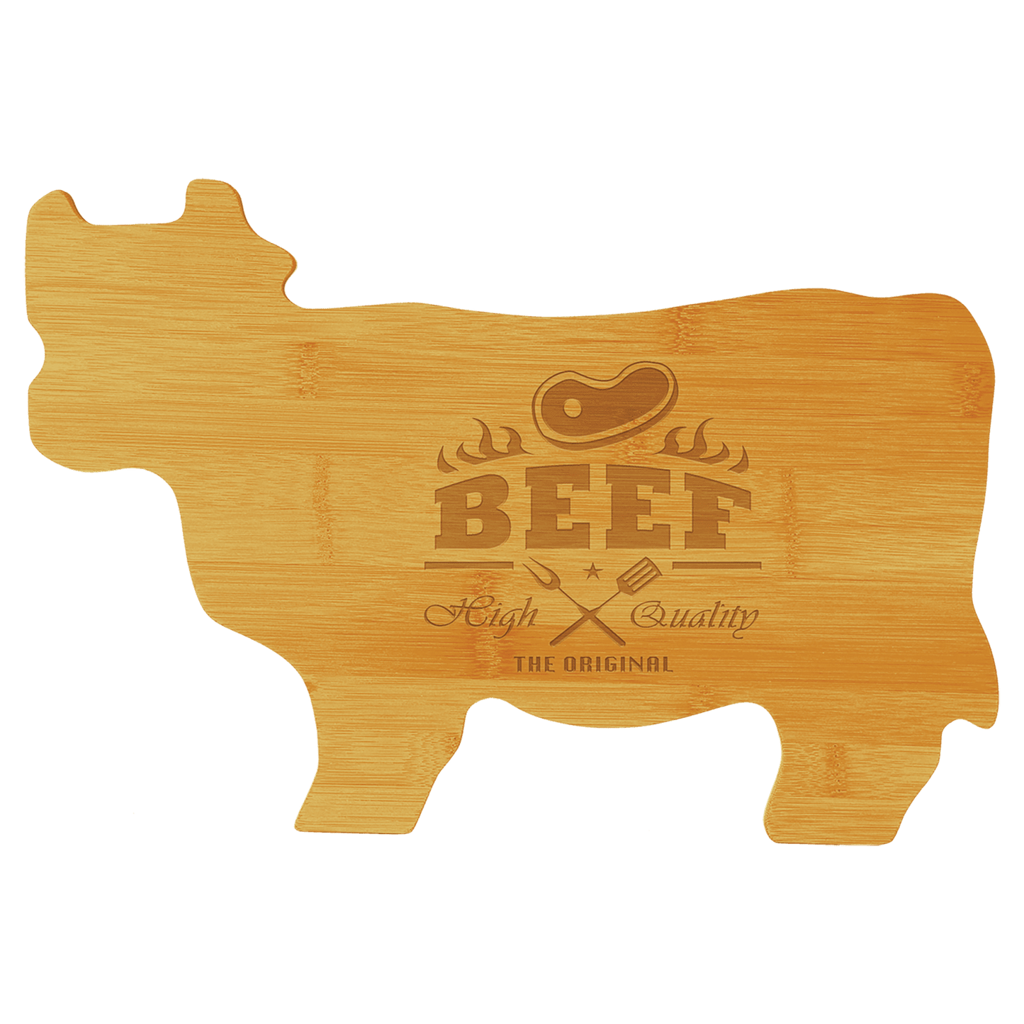 14.75" x 9.75" Bamboo Cow Shaped Cutting Board