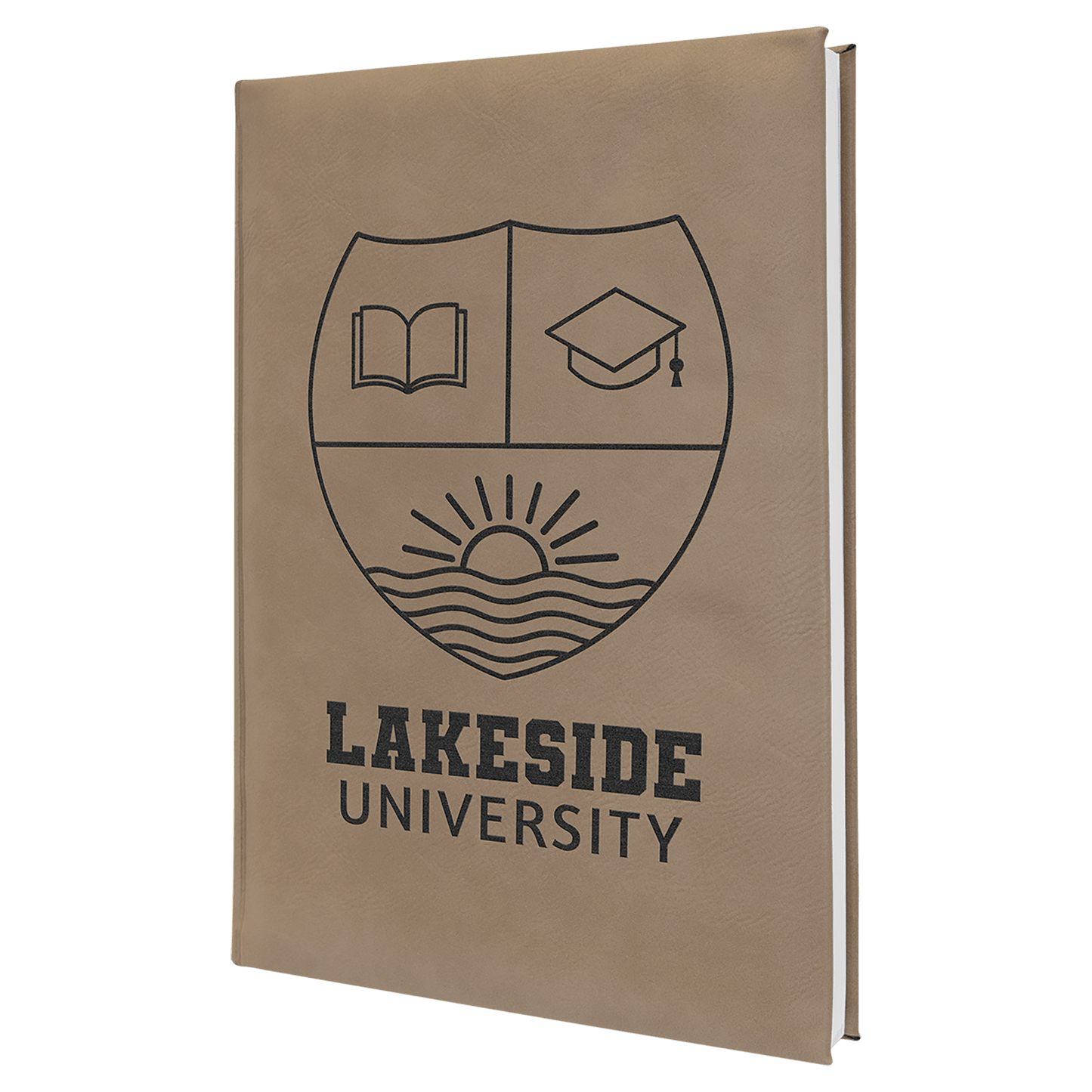 Light Brown Leatherette Journal with Lined Notepad