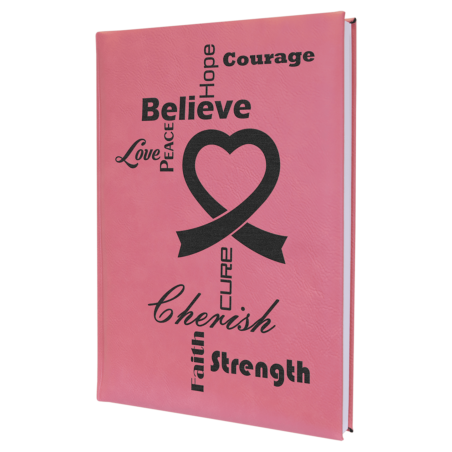 Pink Leatherette Journal with Lined Notepad