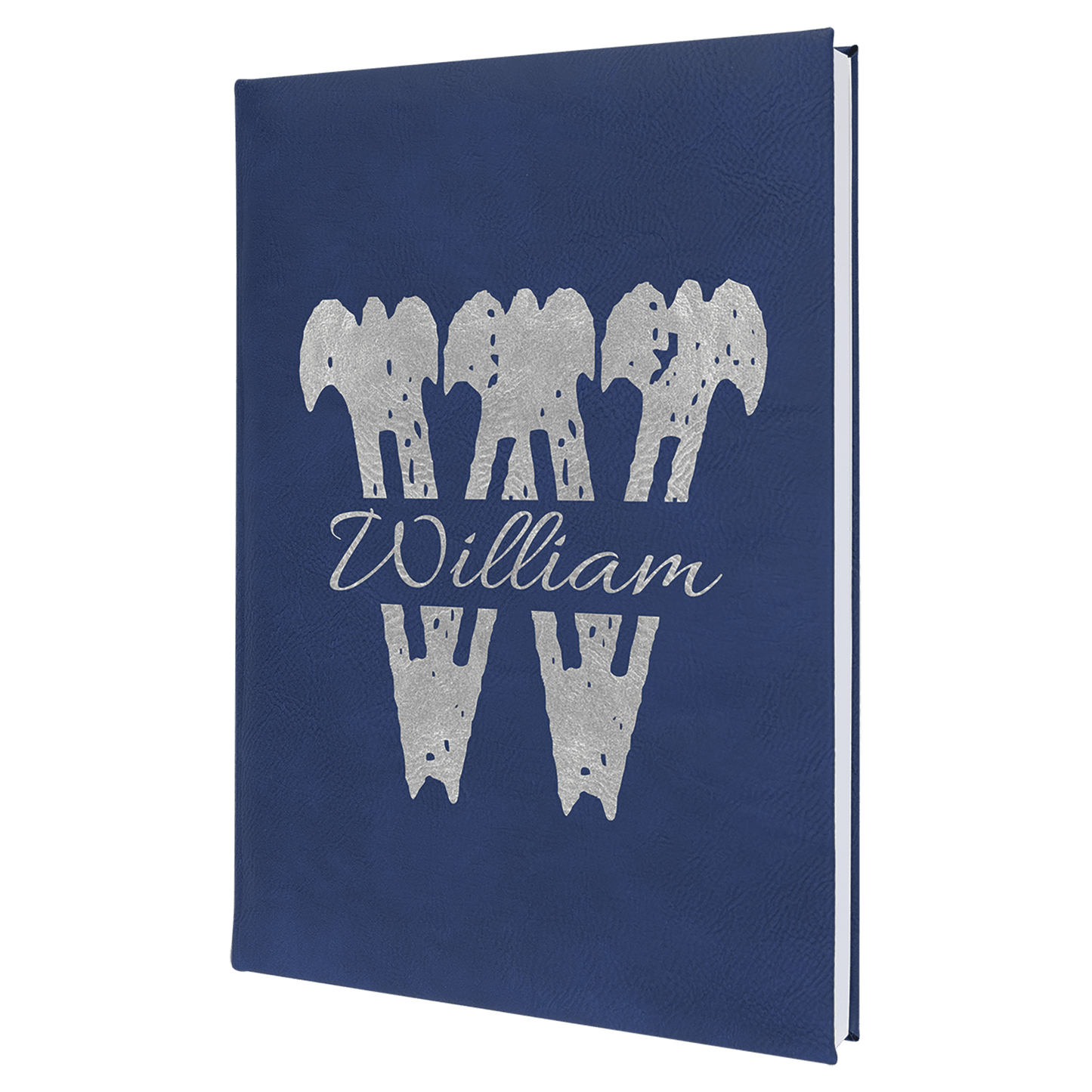 Blue/Silver Leatherette Journal with Lined Notepad