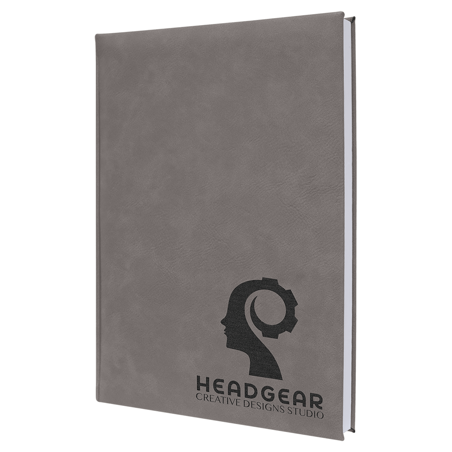 Gray Leatherette Sketch Book with Unlined Notepad