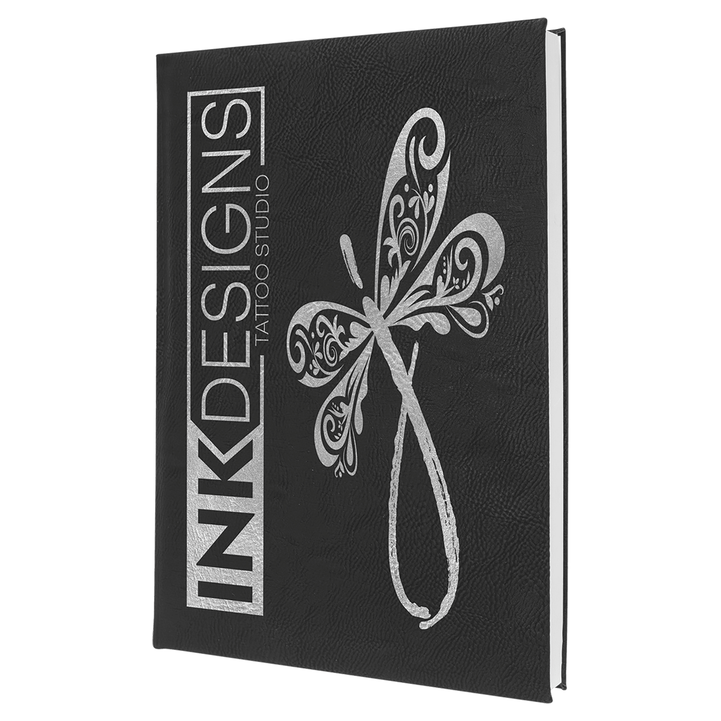 Black/Silver Leatherette Sketch Book with Unlined Notepad