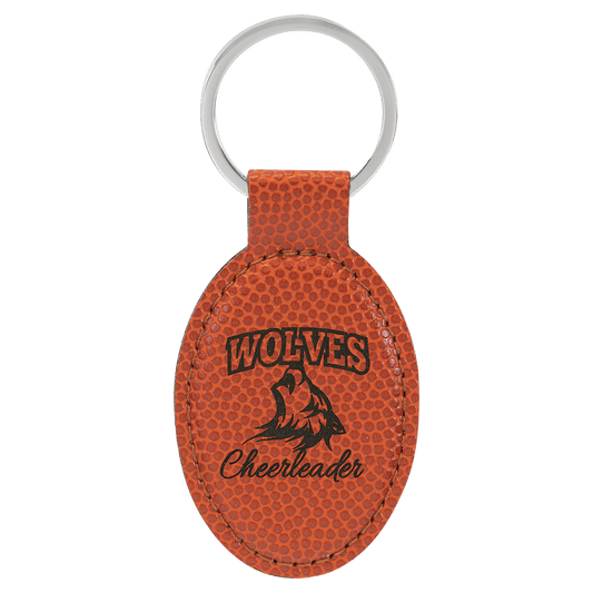 Leatherette Oval Keychain 3" x 1.75"