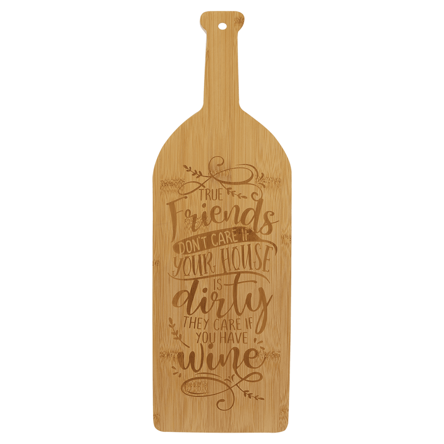 17" x 5.25" Bamboo Wine Bottle Shaped Cutting Board