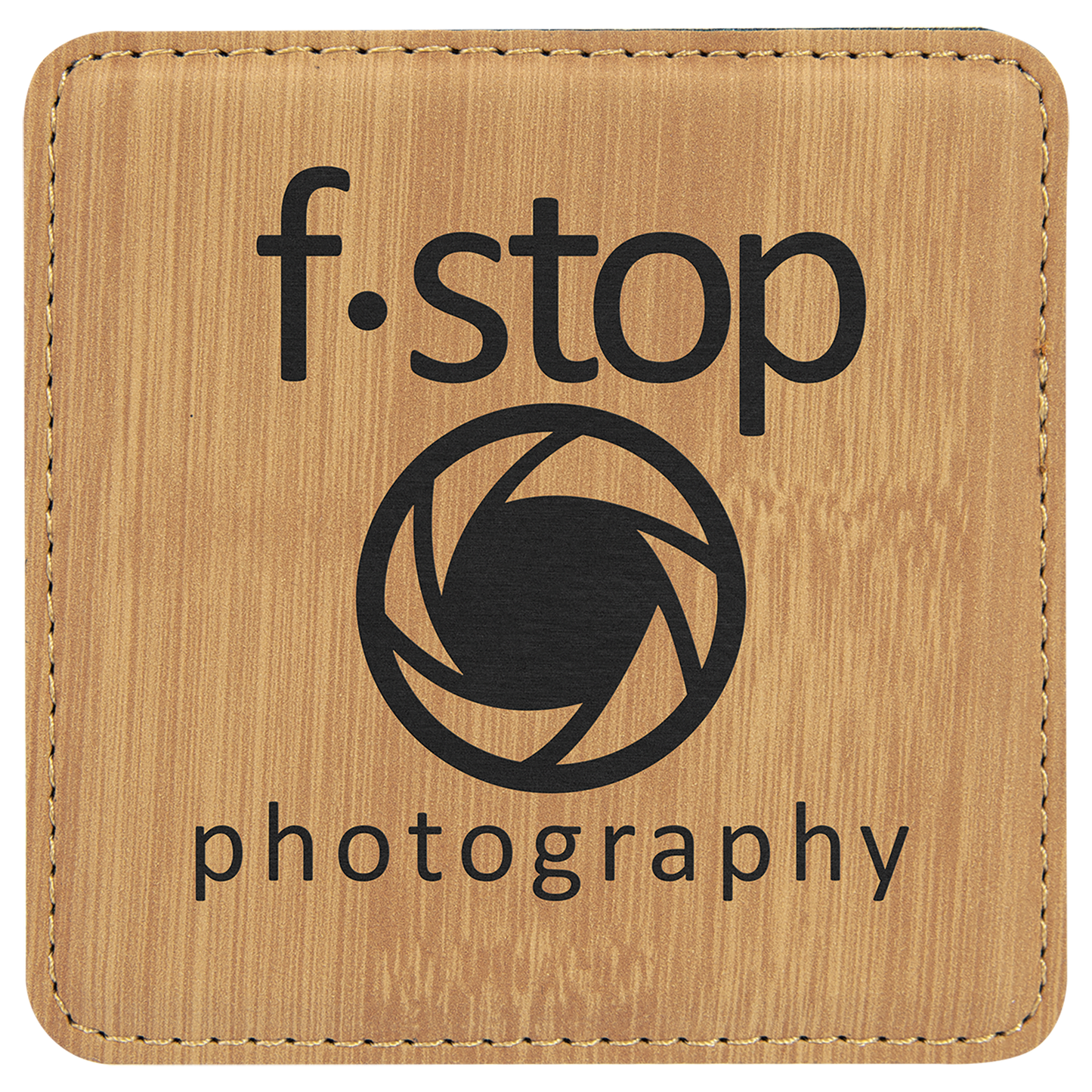 4" Square Bamboo Leatherette Coaster