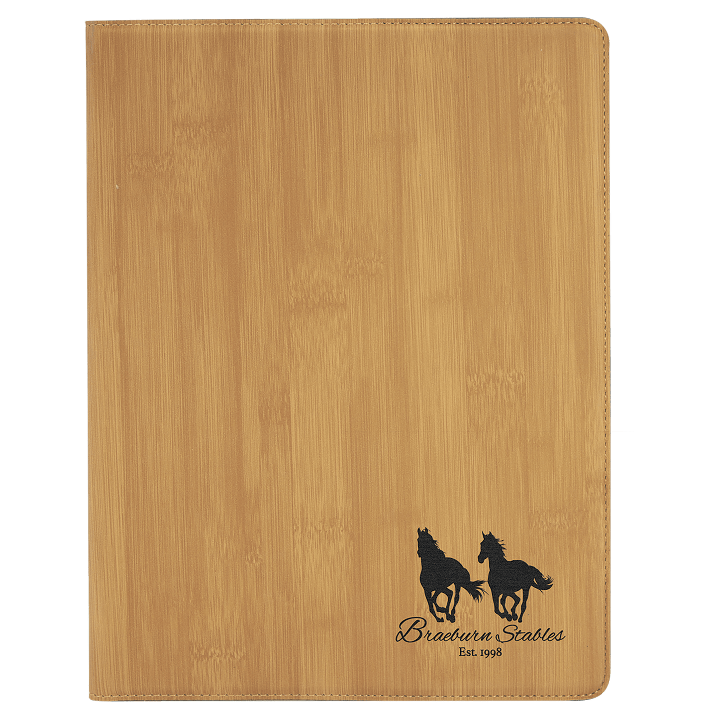 Bamboo Leatherette Portfolio with Notepad