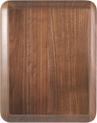 Round Corner Raised Face Genuine Walnut Plaque