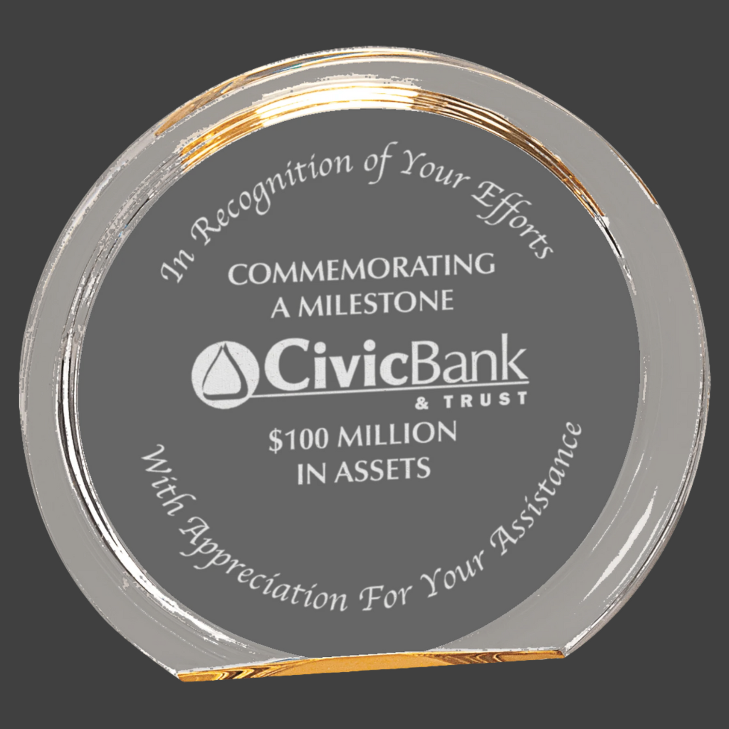 Gold Round Halo Acrylic