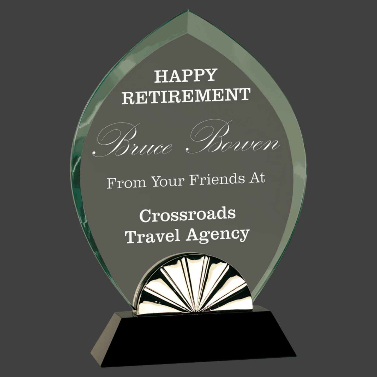 Oval Horizon Glass with Black Base