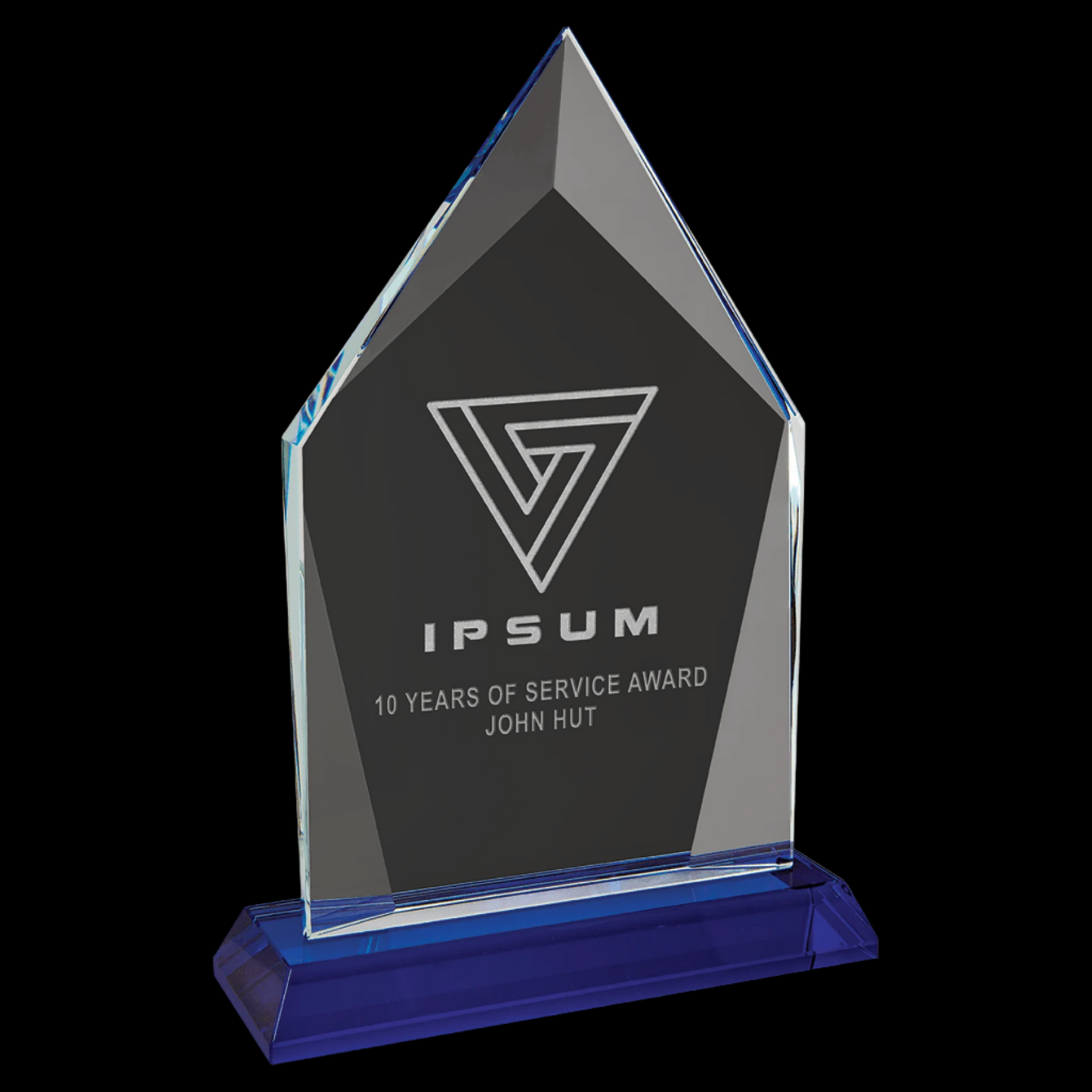 Diamond Halo Glass with Blue Base