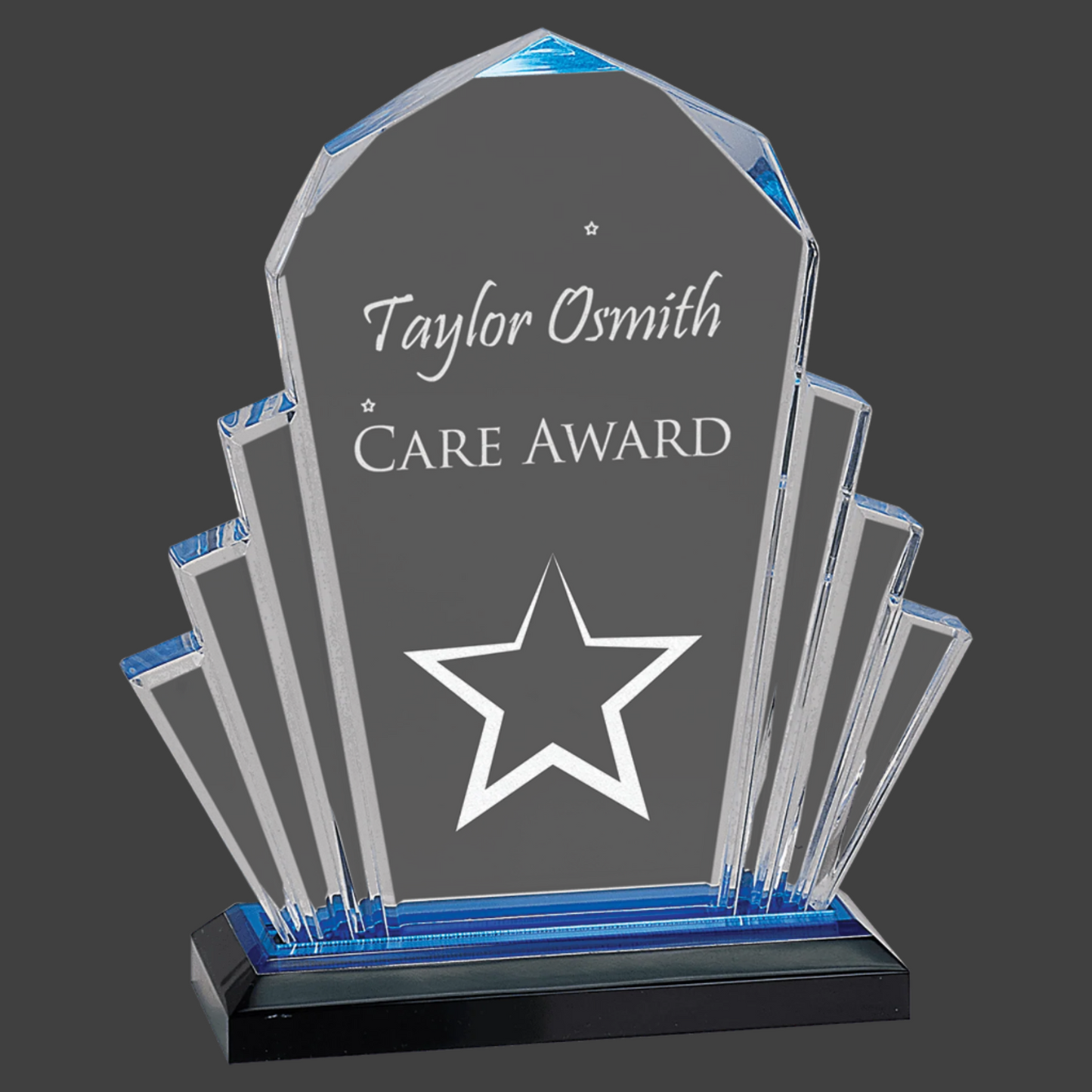 Blue Faceted Impress Acrylic