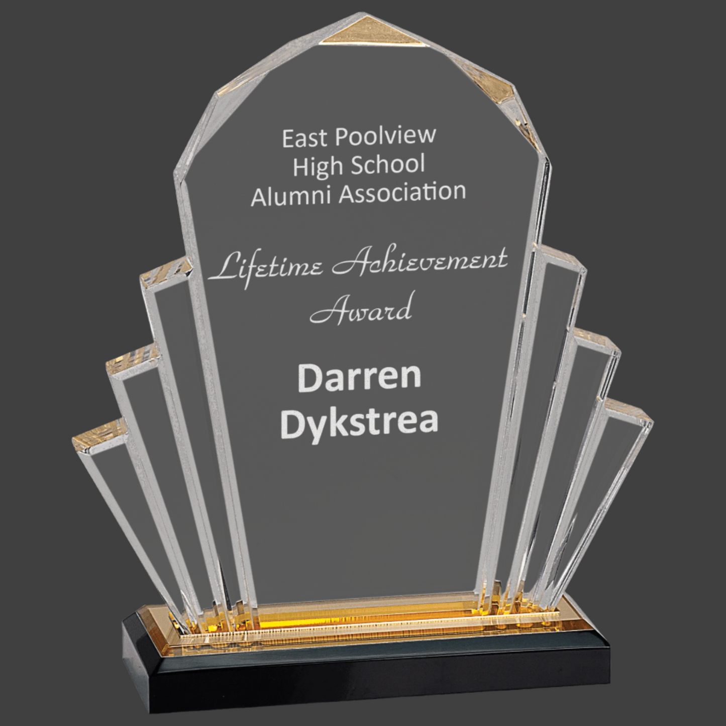 Gold Faceted Impress Acrylic