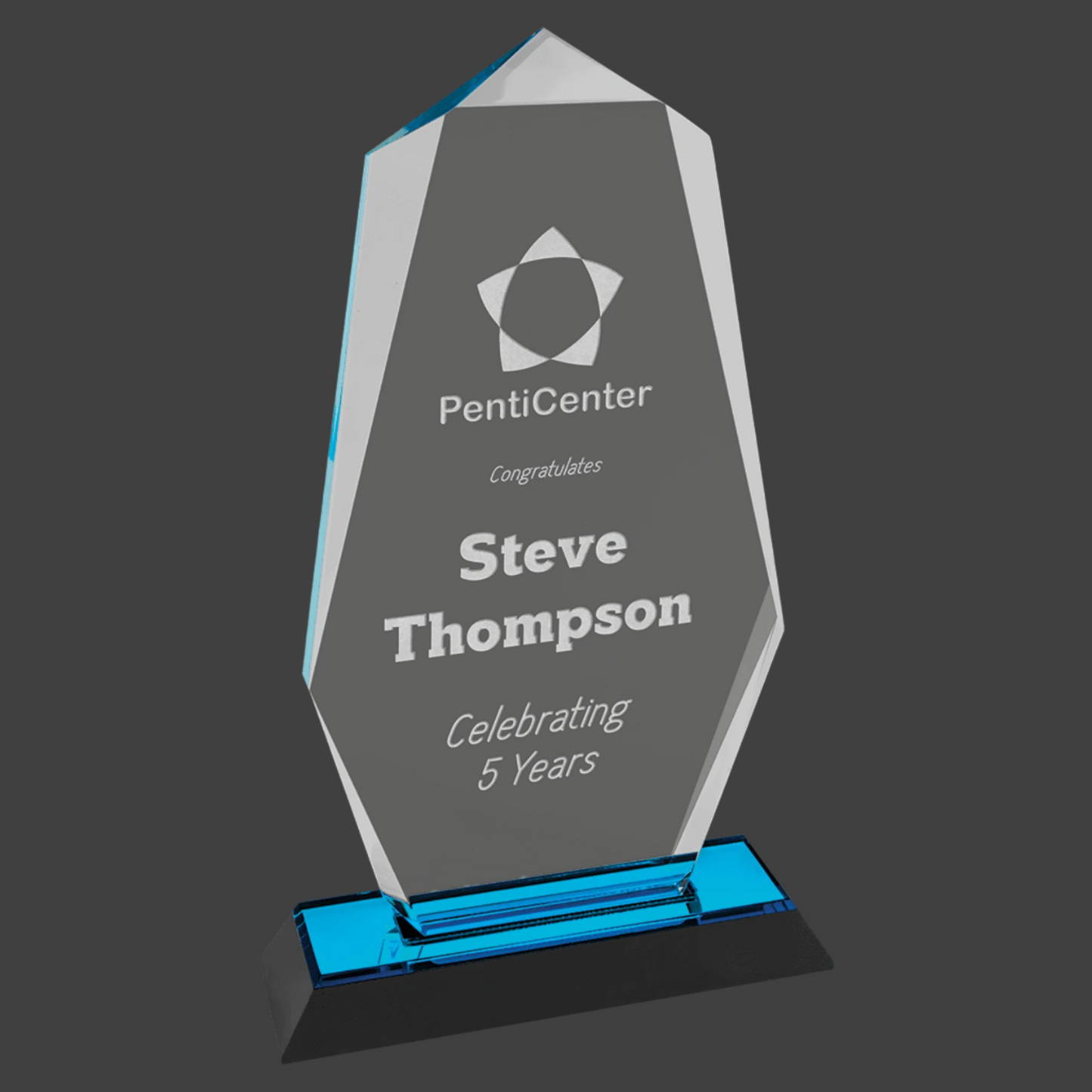 Blue Octagon Point Impress Acrylic