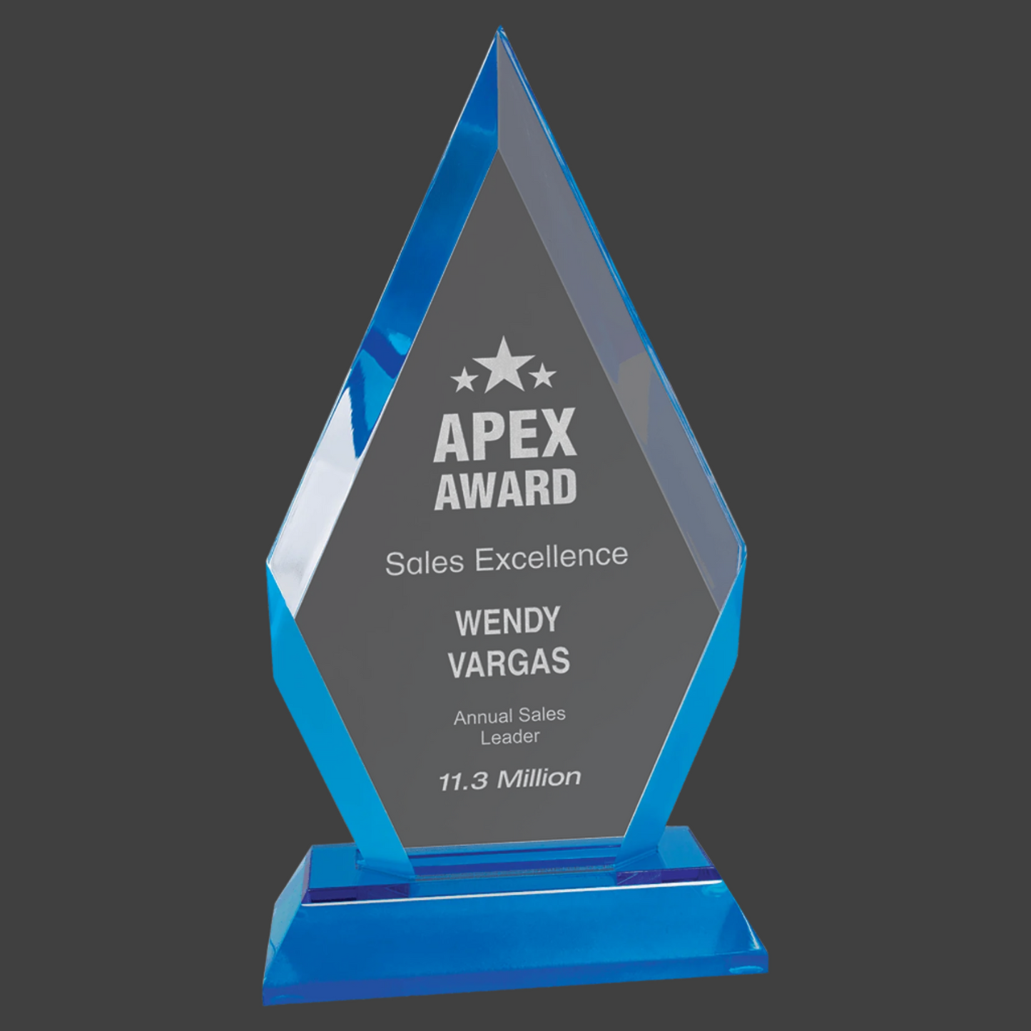 Blue Frosted Base Diamond Impress Acrylic