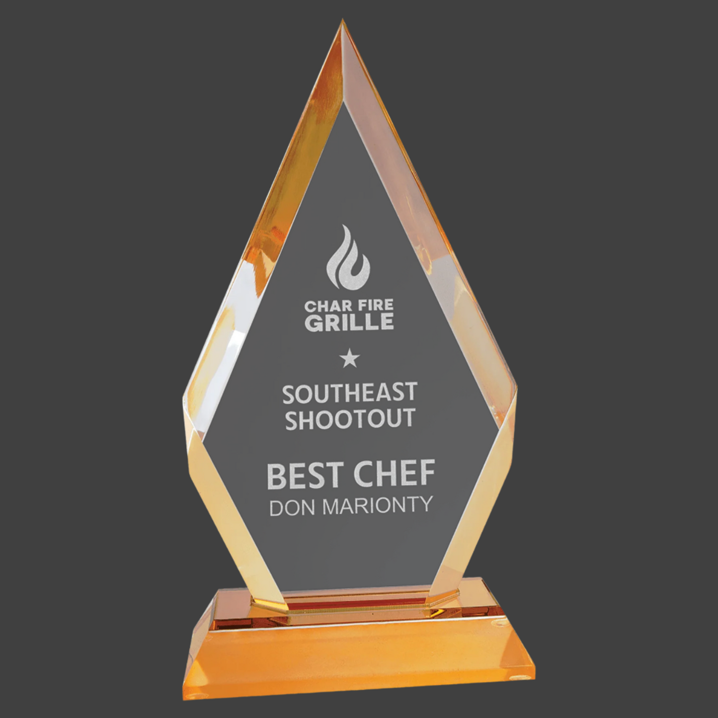 Gold Frosted Base Diamond Impress Acrylic