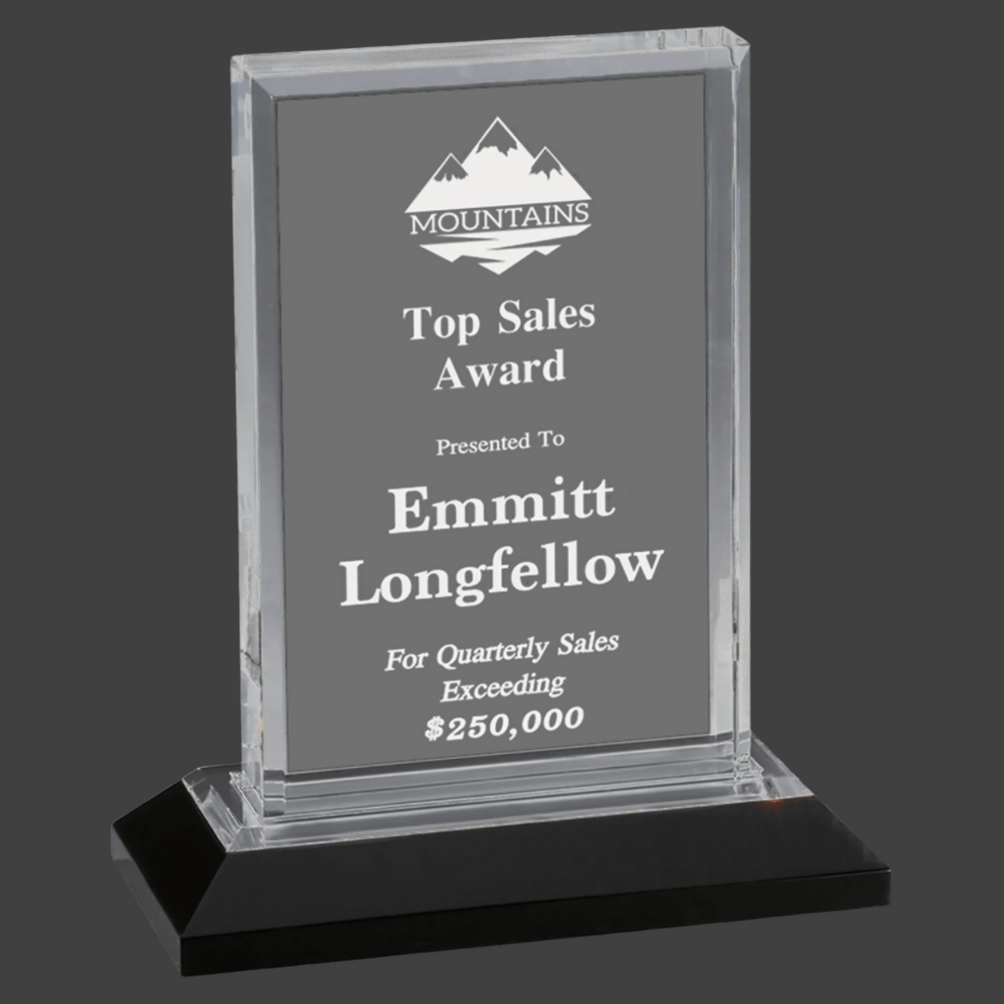 Silver Beveled Impress Acrylic