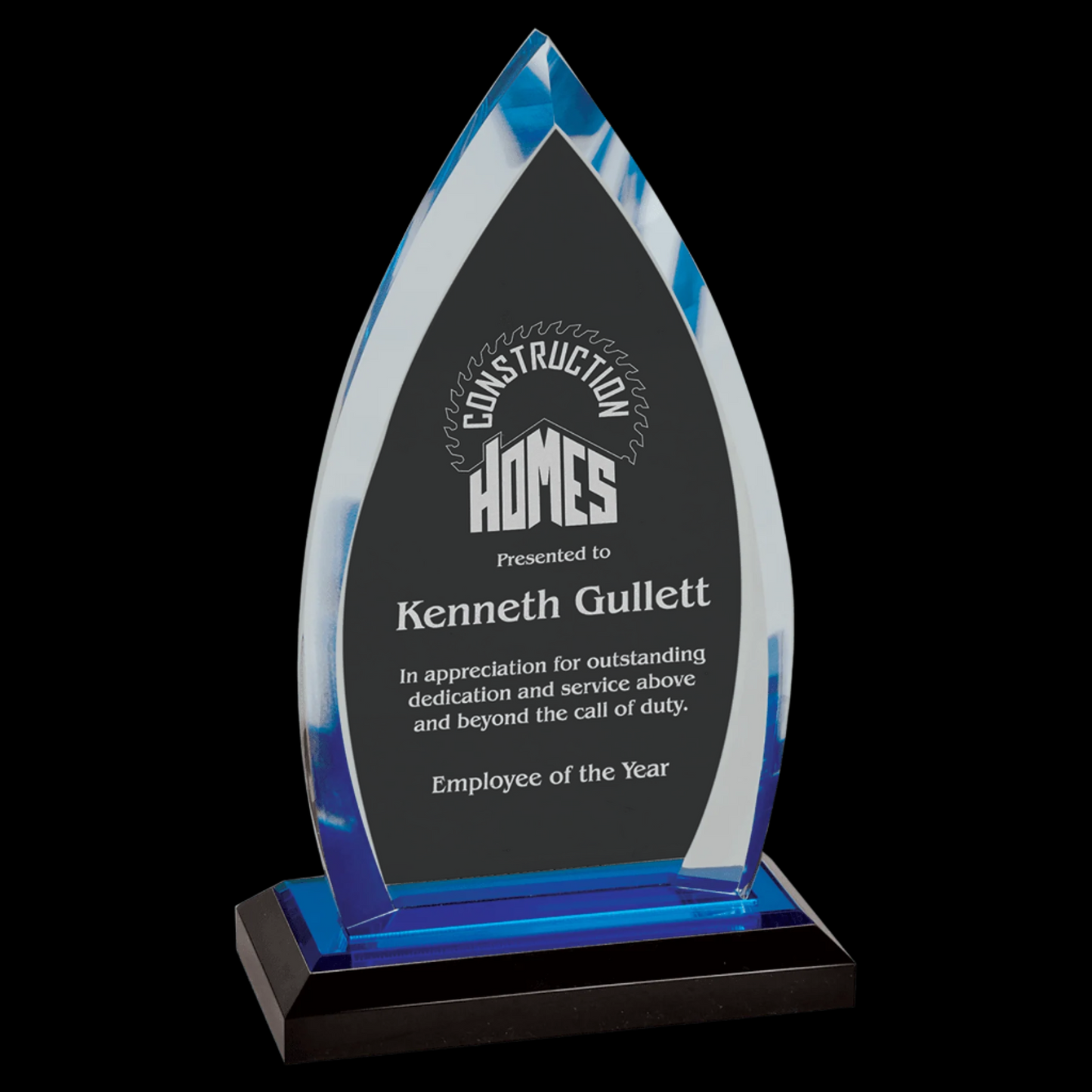 Blue Oval Impress Acrylic