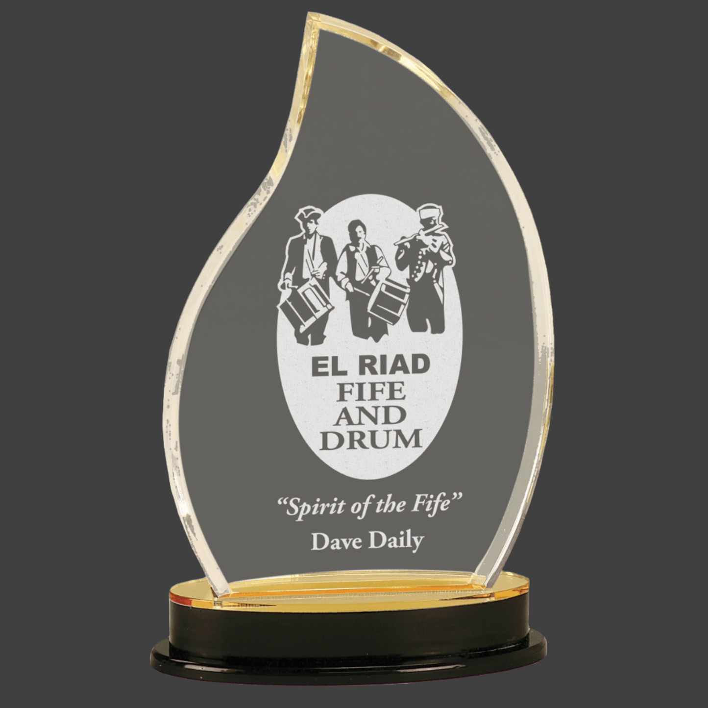 Gold Flame Impress Acrylic