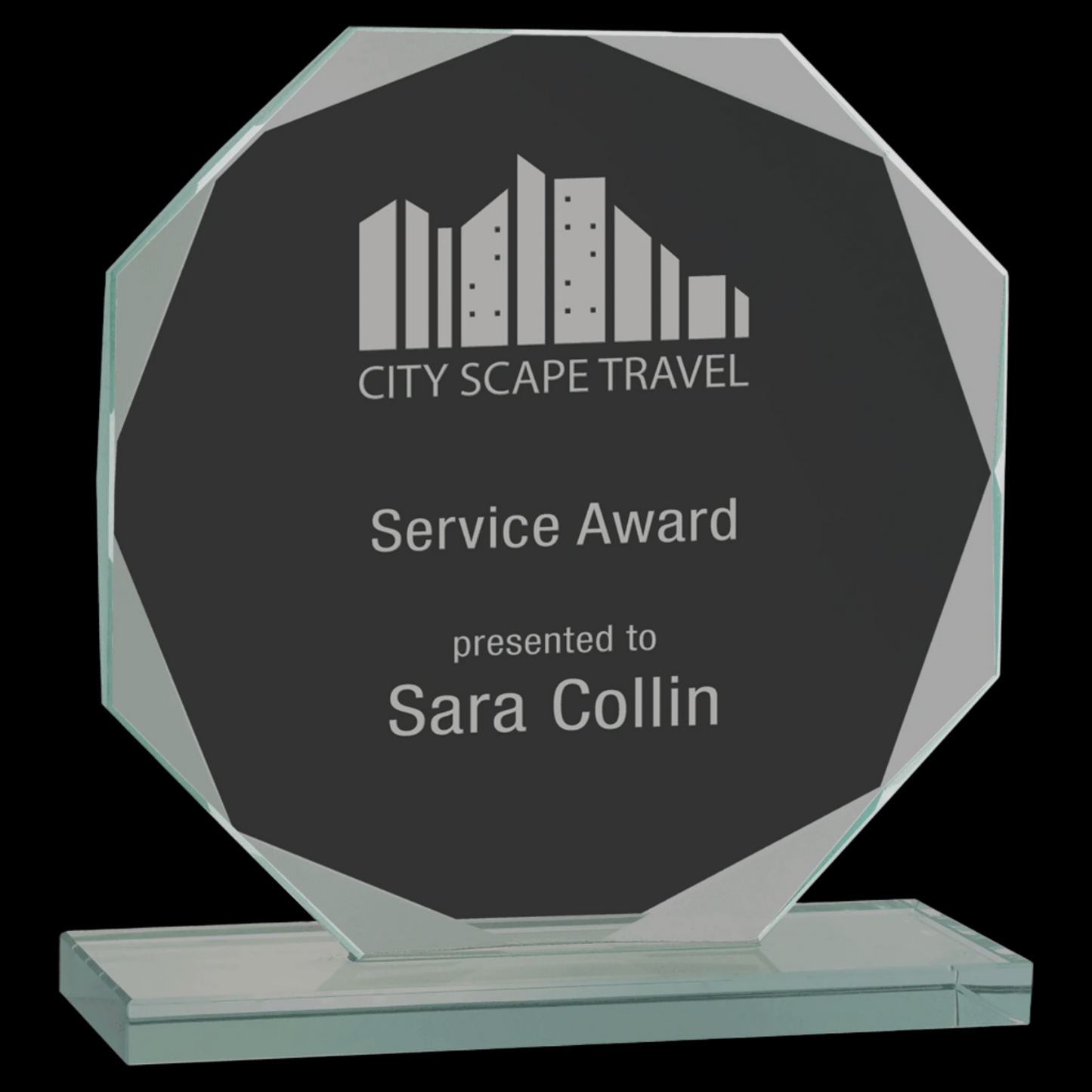 Octagon Jade Glass Award