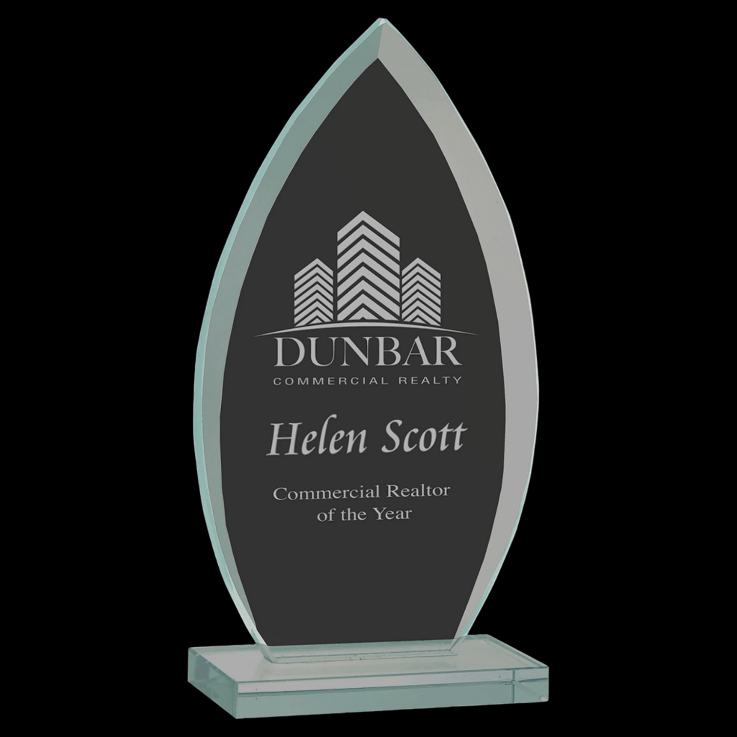 Oval Jade Glass Award