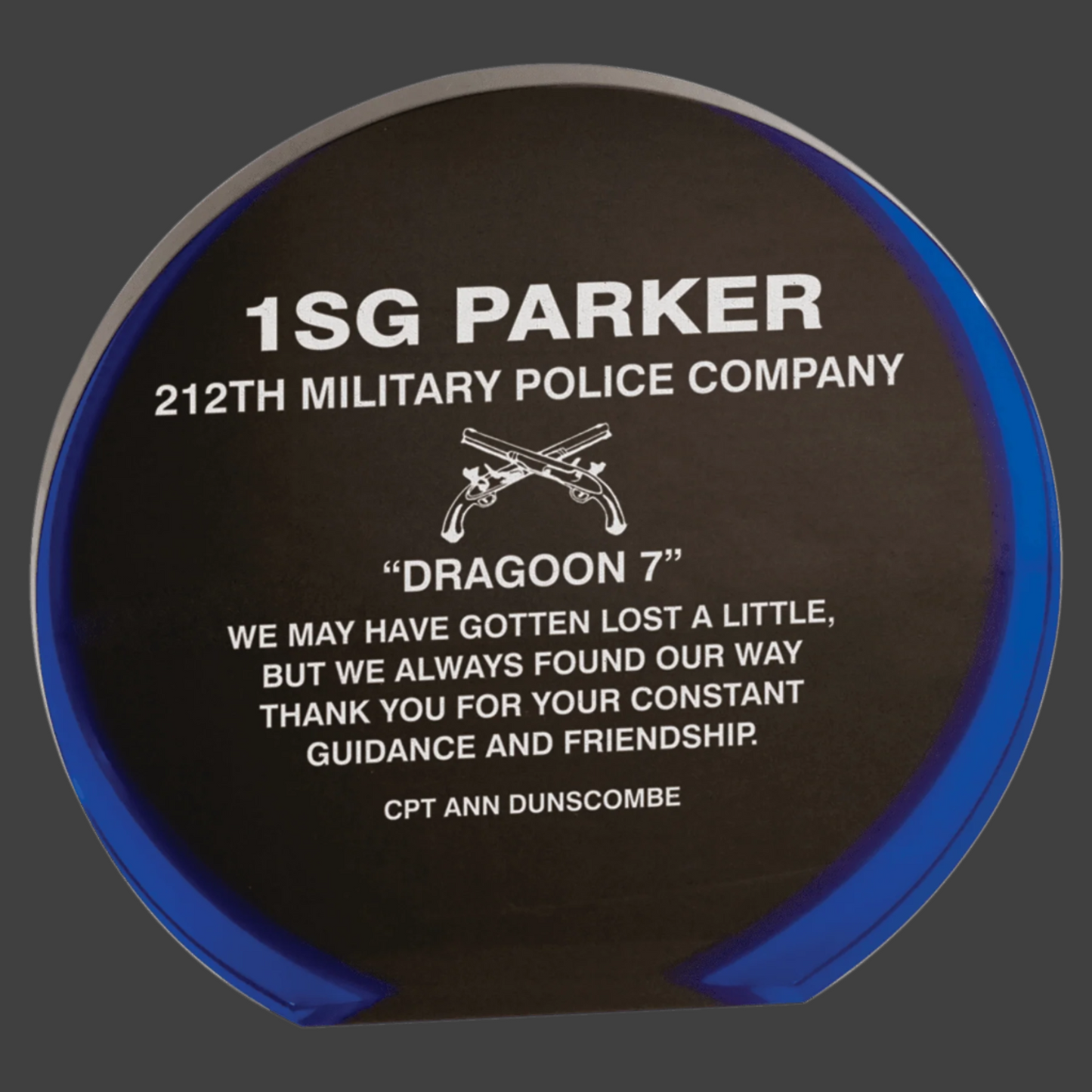 Black/Blue Luminary Circle Acrylic