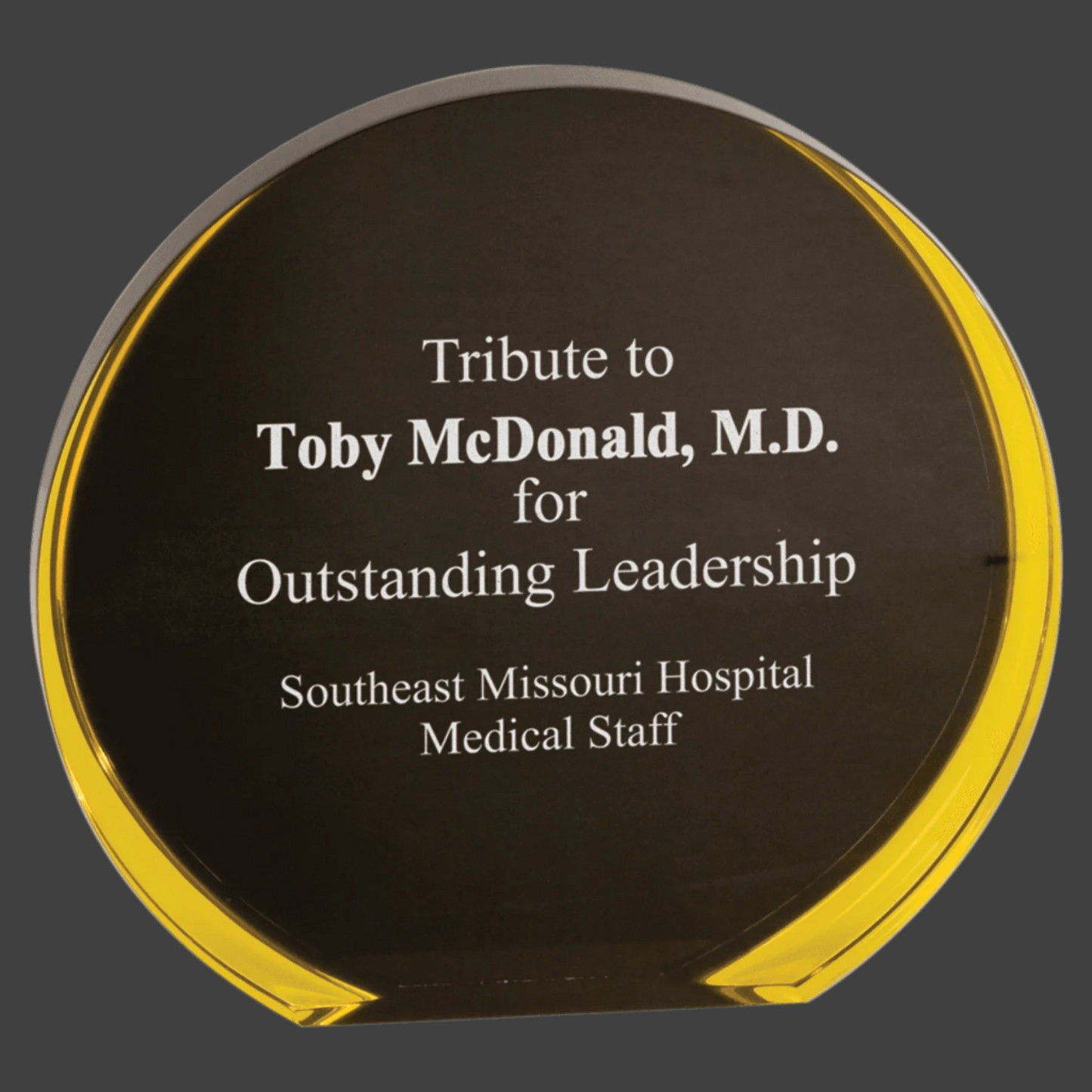 Black/Gold Luminary Circle Acrylic