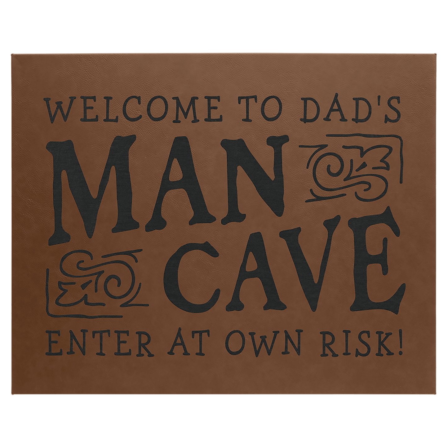 Dark Brown Leatherette Wall Decor with Sawtooth Hanger