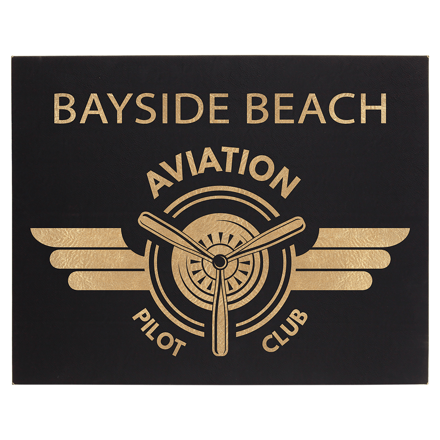 Black/Gold Leatherette Wall Decor with Sawtooth Hanger