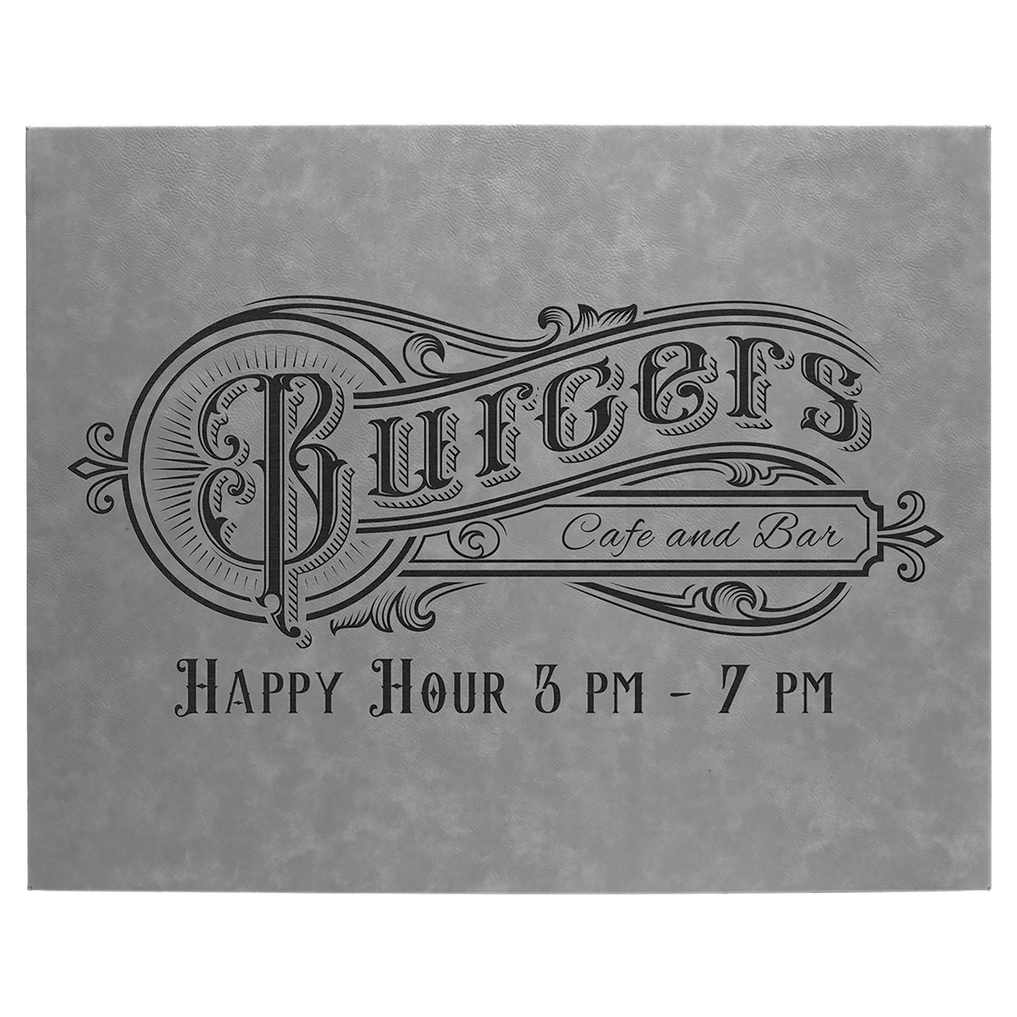 Gray Leatherette Wall Decor with Sawtooth Hanger