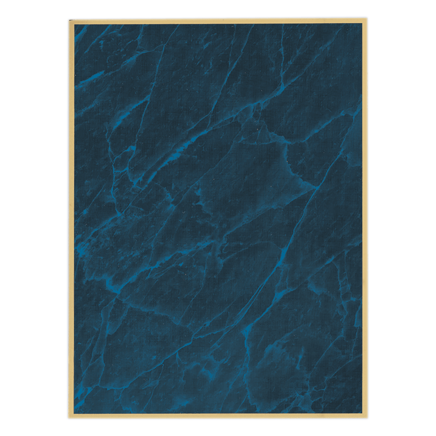 5" x 7" Blue Marble/Gold Marbleized Brass Plated Steel Plaque Plate