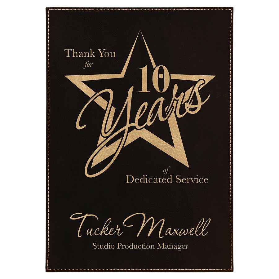 Black/Gold Leatherette Plaque Plate