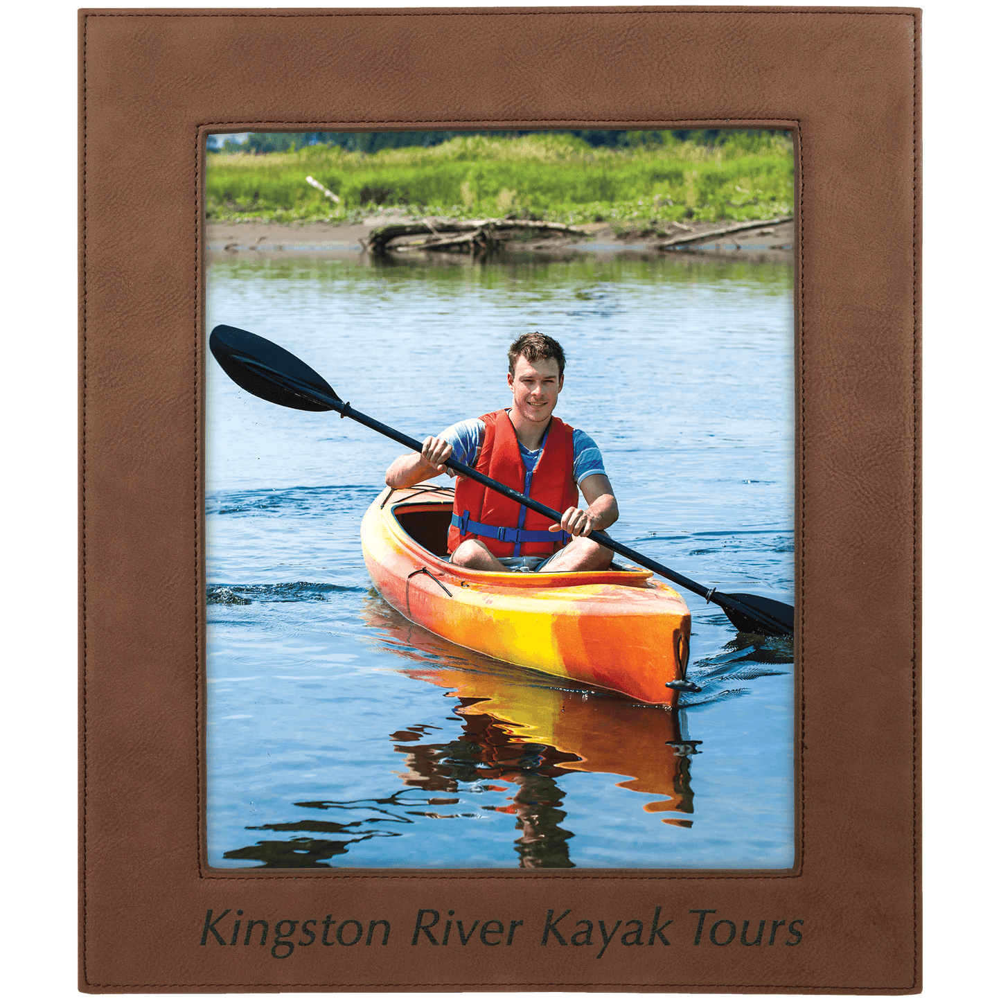 Dark Brown Leatherette Photo Frame