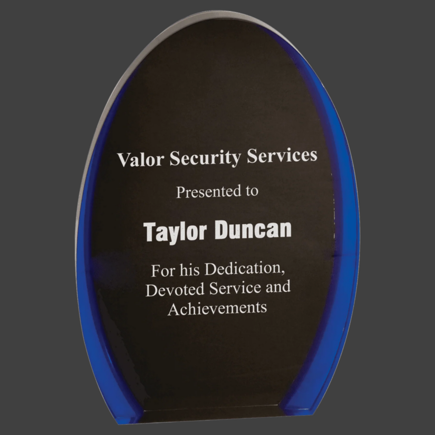 Black/Blue Luminary Oval Acrylic