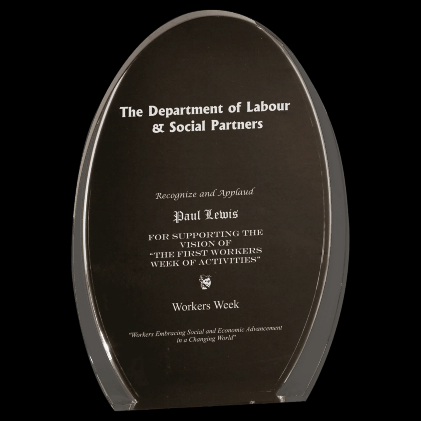 Black/Clear Luminary Oval Acrylic