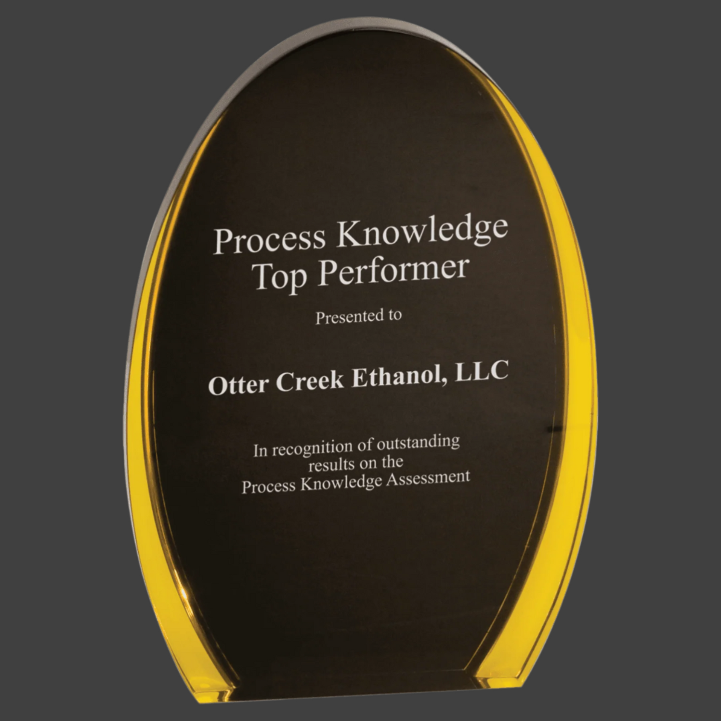 Black/Gold Luminary Oval Acrylic