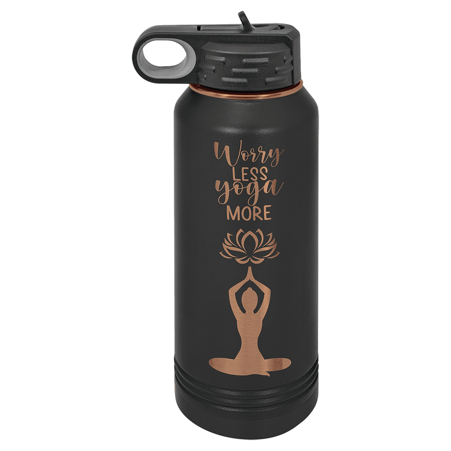 Polar Camel 32 oz. Black/Rose Gold Ion-Plated Water Bottle