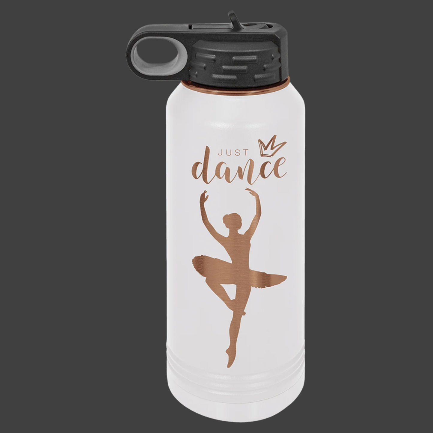Polar Camel 32 oz. White/Rose Gold Ion-Plated Water Bottle