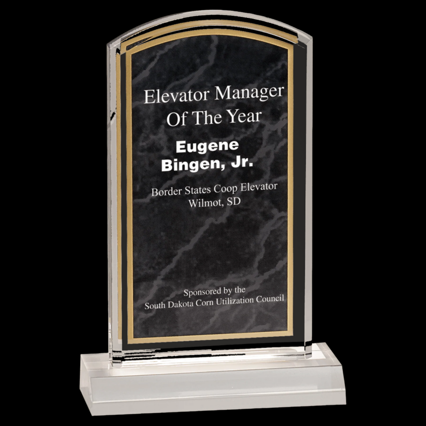 Black Marbleized Acrylic with 5" Base