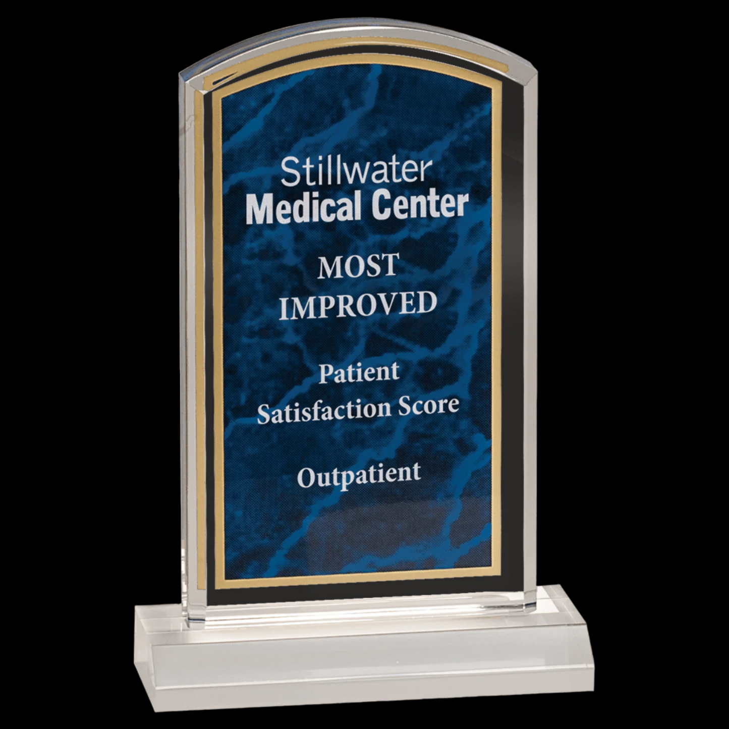 Blue Marbleized Acrylic with 5" Base