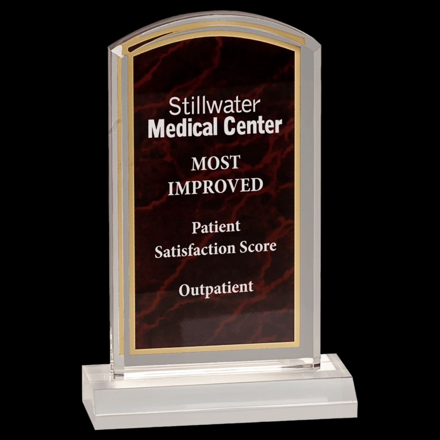 Red Marbleized Acrylic with 5" Base