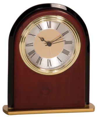 6.5" Mahogany Finish Arch Clock